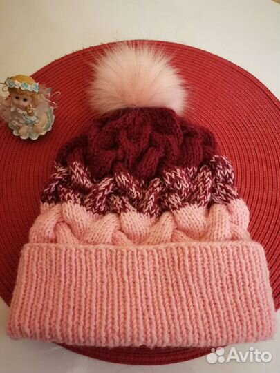 Шапка с градиентом ручная работа