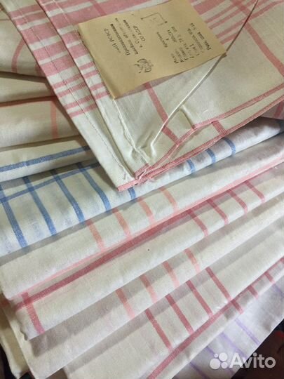 Простыни льняные СССР новые ткань лен
