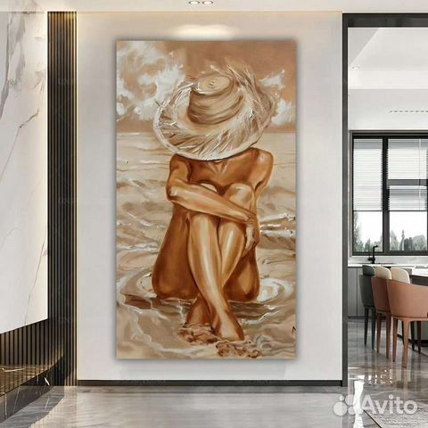 Картина маслом девушка в шляпе