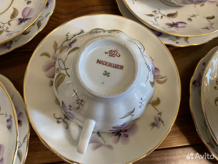 Сервиз чайный Фиалка лфз 70-е гг
