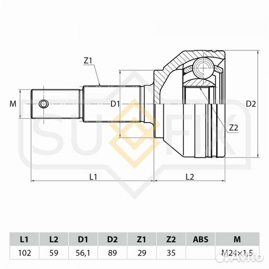 Sufix ST-1061 шрус наружный перед прав/лев