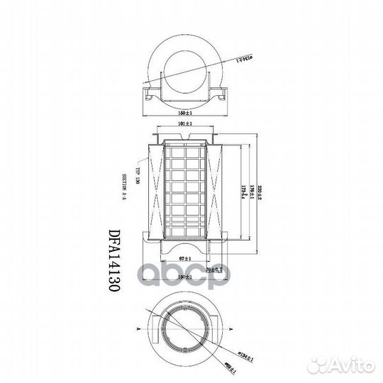 Фильтр воздушный doubleforce 1F0 129 620 DFA141