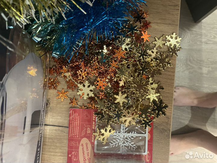 Новогодние игрушки, звезда на елку светящаяся