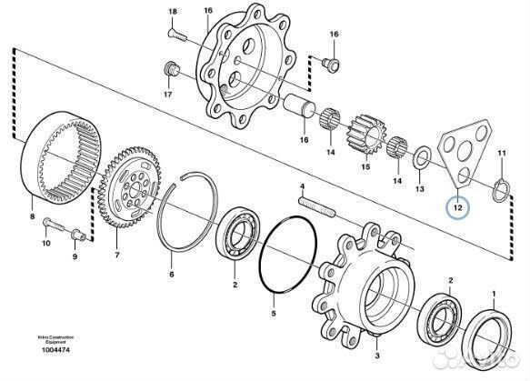 2111484 Пластина сателлитов экскаватора погрузчика
