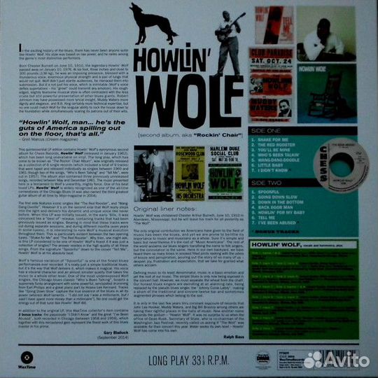 Howlin' Wolf–Howlin' Wolf, LP, EU 2015(1962) новый