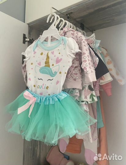 Большой пакет одежды для девочки 62-68-74 бронь