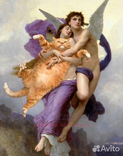 Картина по номерам 40x50 Ангел с девушкой и рыжим