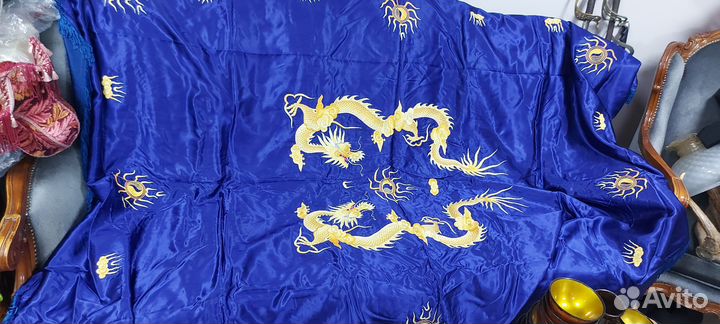 Винтажное новое покрывало драконы ручная вышивка