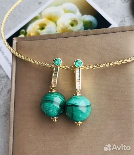 Серги из натурального камня