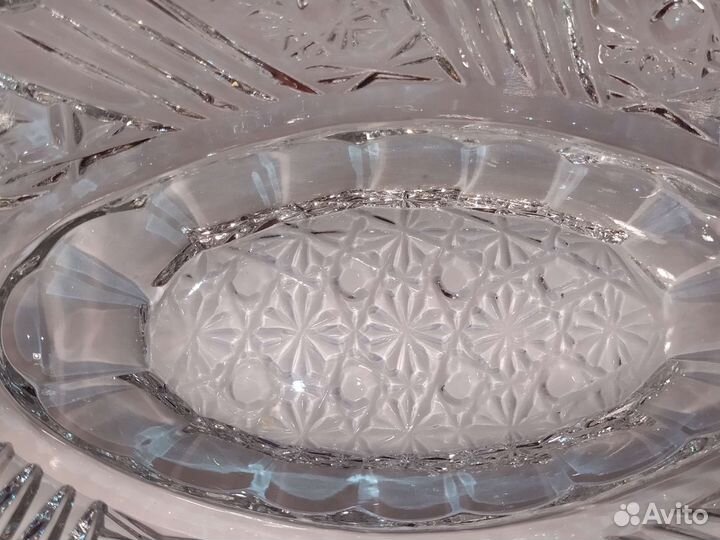 Ваза ладья хрустальная СССР