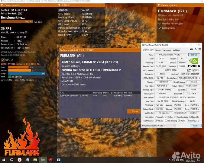 Видеокарта asus gtx 1050 ti 4gb