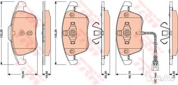 Колодки тормозные передние TRW GDB1762 GDB1762 TRW