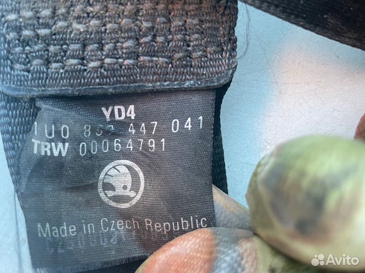 Ремень задний правый Skoda Octavia Tour