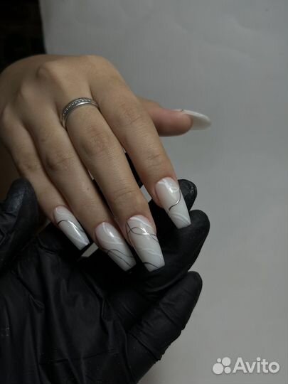 Маникюр с покрытием Наращивание ногтей