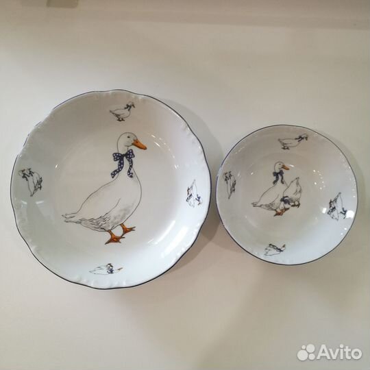 Тарелки Гуси Thun Bohemia Чехия. Оригинал 100