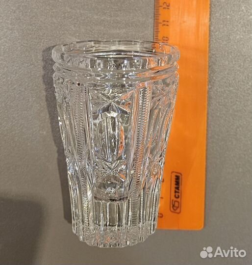 Хрустальные стаканы СССР 10 см, 12 шт