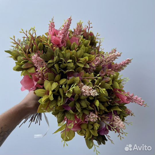 Букет искусственные цветы зелень