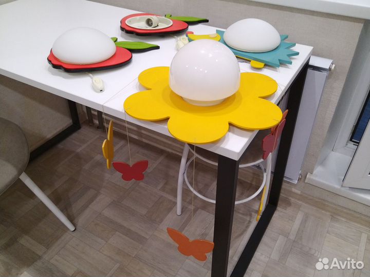 Светильник детский IKEA настенный 3шт и потолочный