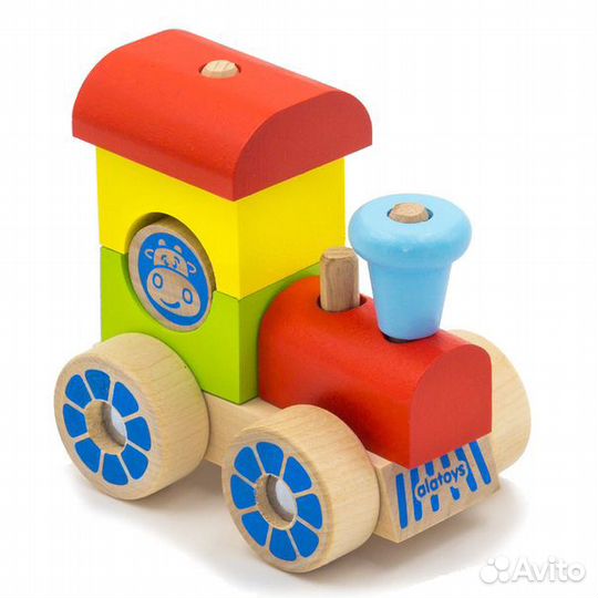 Конструктор - каталка Паровозик 7 деталей