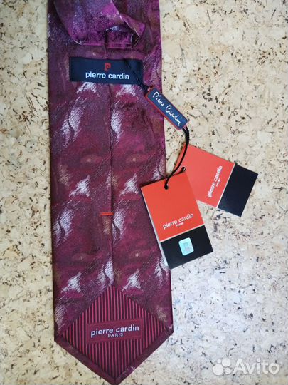 Шёлковый галстук pierre cardin Франция, бордовый