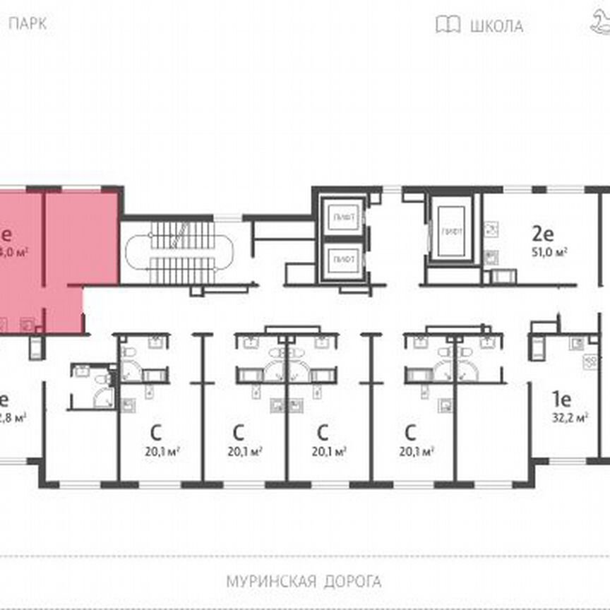 3-к. квартира, 64 м², 9/22 эт.