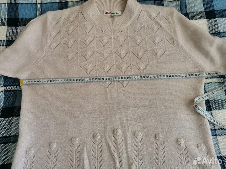 Кофта свитер полувер бежевый 50-52 размер