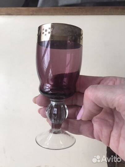 Бокалы фужеры рюмки стопки цветное стекло хрусталь