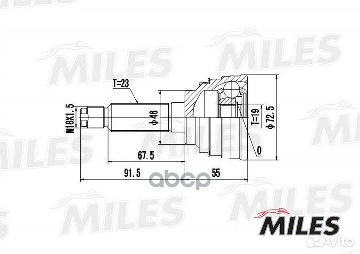 ШРУС daewoo matiz 0.8 98- нар. -ABS GA20079 Miles