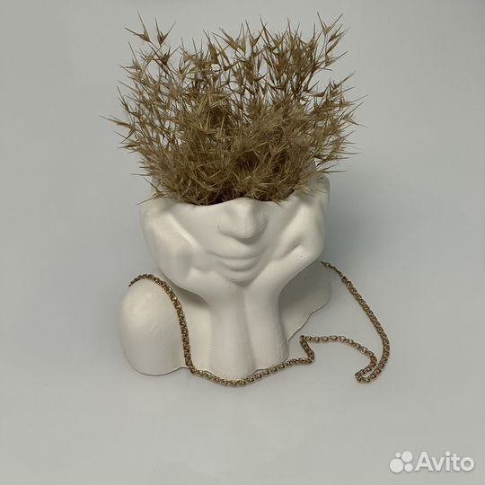 Кашпо из гипса, статуэтка