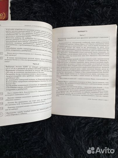 Тренировочные варианты егэ литература