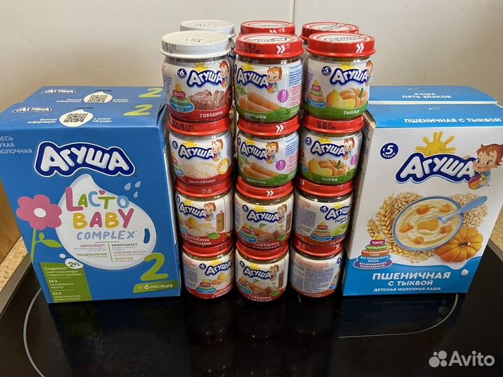 Агуша пюре, каши, смесь набор