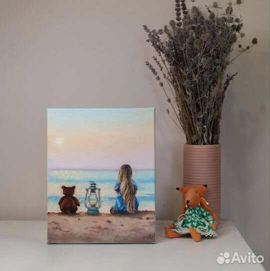 Картина Морской пейзаж. Картина с девочкой