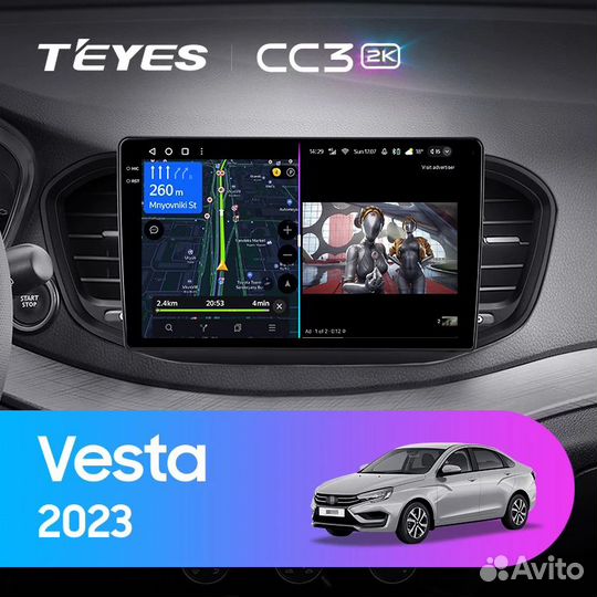 Магнитола для LADA Vesta 2023 Teyes CC3 2k 6/128