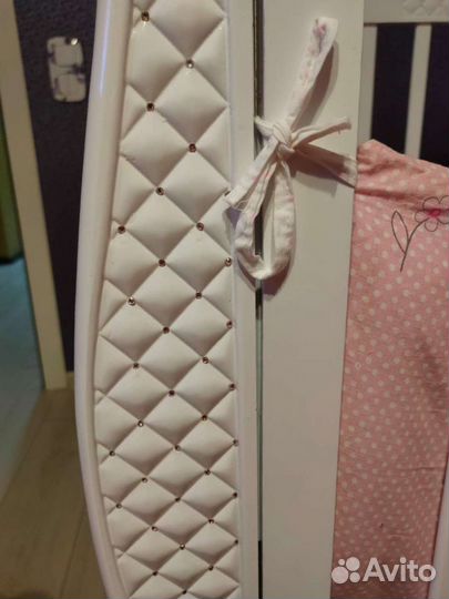 Детская кроватка, балдахин, матрас, бардюрчики