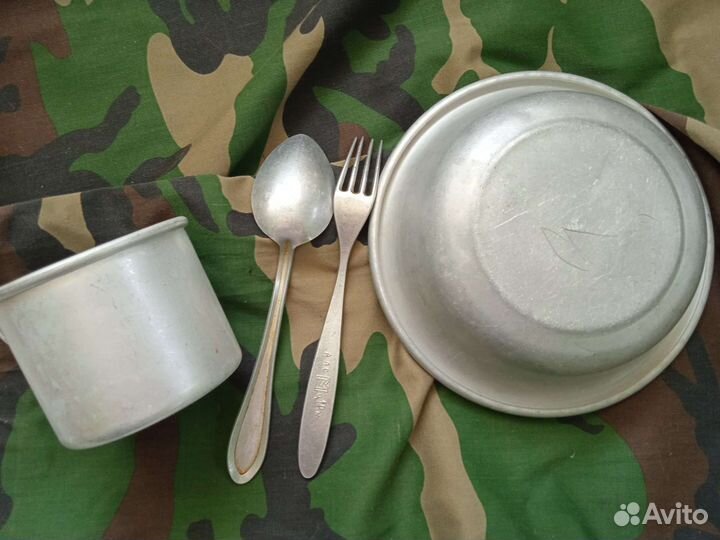 Винтажный походный столовый набор, алюминий