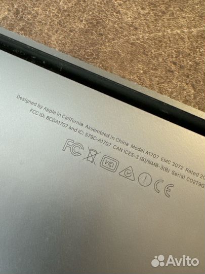 Macbook pro 15 2016 A1707