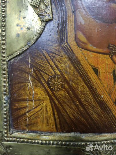 Старинная икона Казанская Божья матерь 19 век