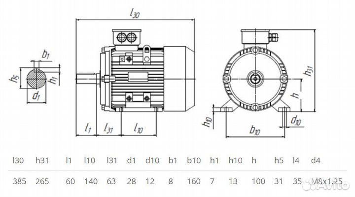 Электродвигатель 5аи 100 L8 (1.5кВт / 750об)