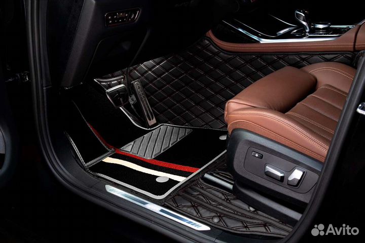 3D Коврики BMW 7 F02 Long Экокожа Салон Багажник