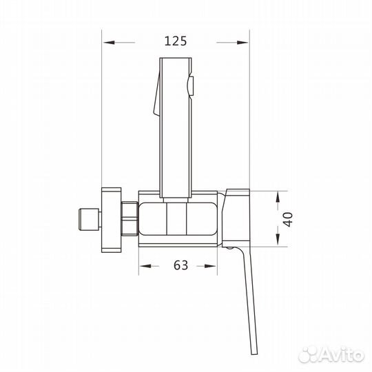 Гигиенический душ со смесителем Rose R1505F-1, белый/хром
