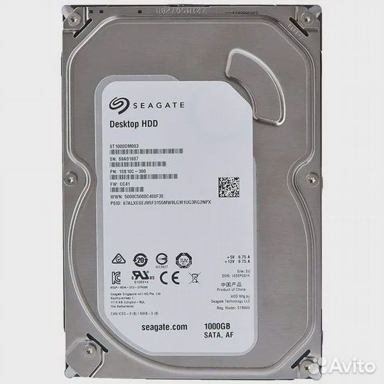 HDD Seagate st1000dm003 1000 GB SATA 6G гарантия