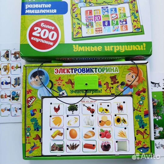 Электровикторина игрушка развивавашка карточки