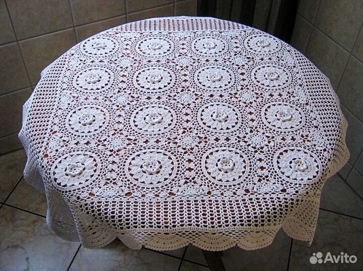 Скатерть вязаная, винтаж, Европа