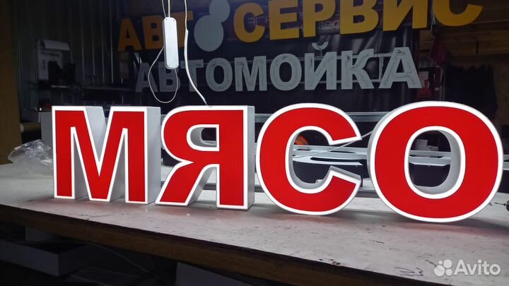 Рекламная вывеска Мясо