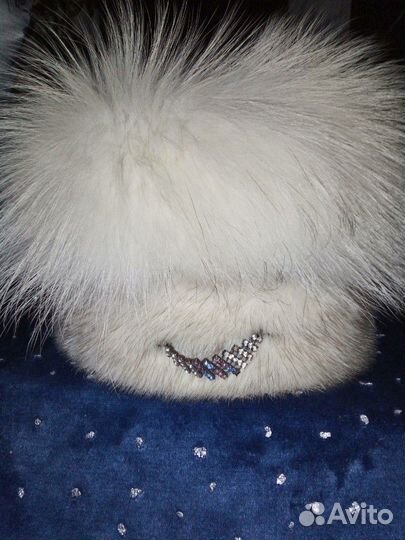 Шапка из меха норки и песца