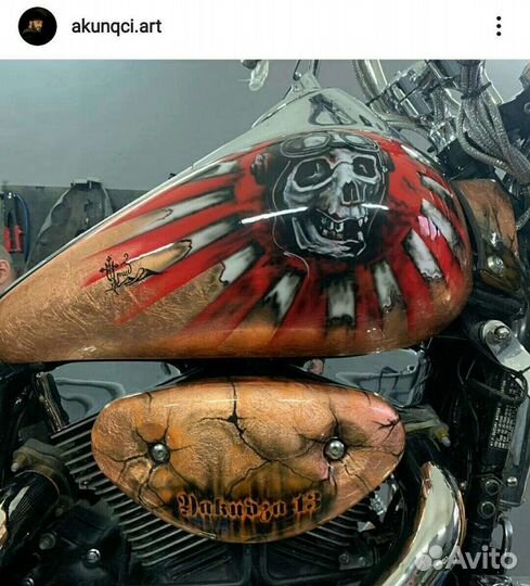 Аэрография на мотоцикл, автомобиль, роспись стен