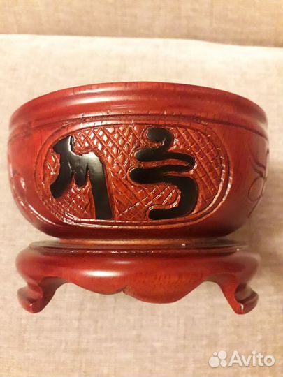 Пепельница деревянная резная, Индонезия