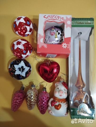Новогодние игрушки стекло