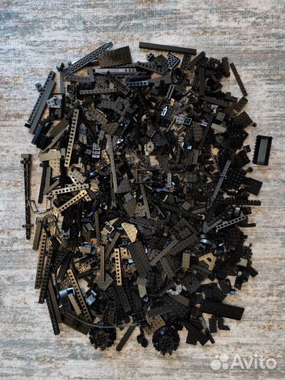 Lego черные детали 1.3 кг