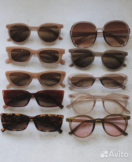 Очки нюдовые коричневые mango zara hm